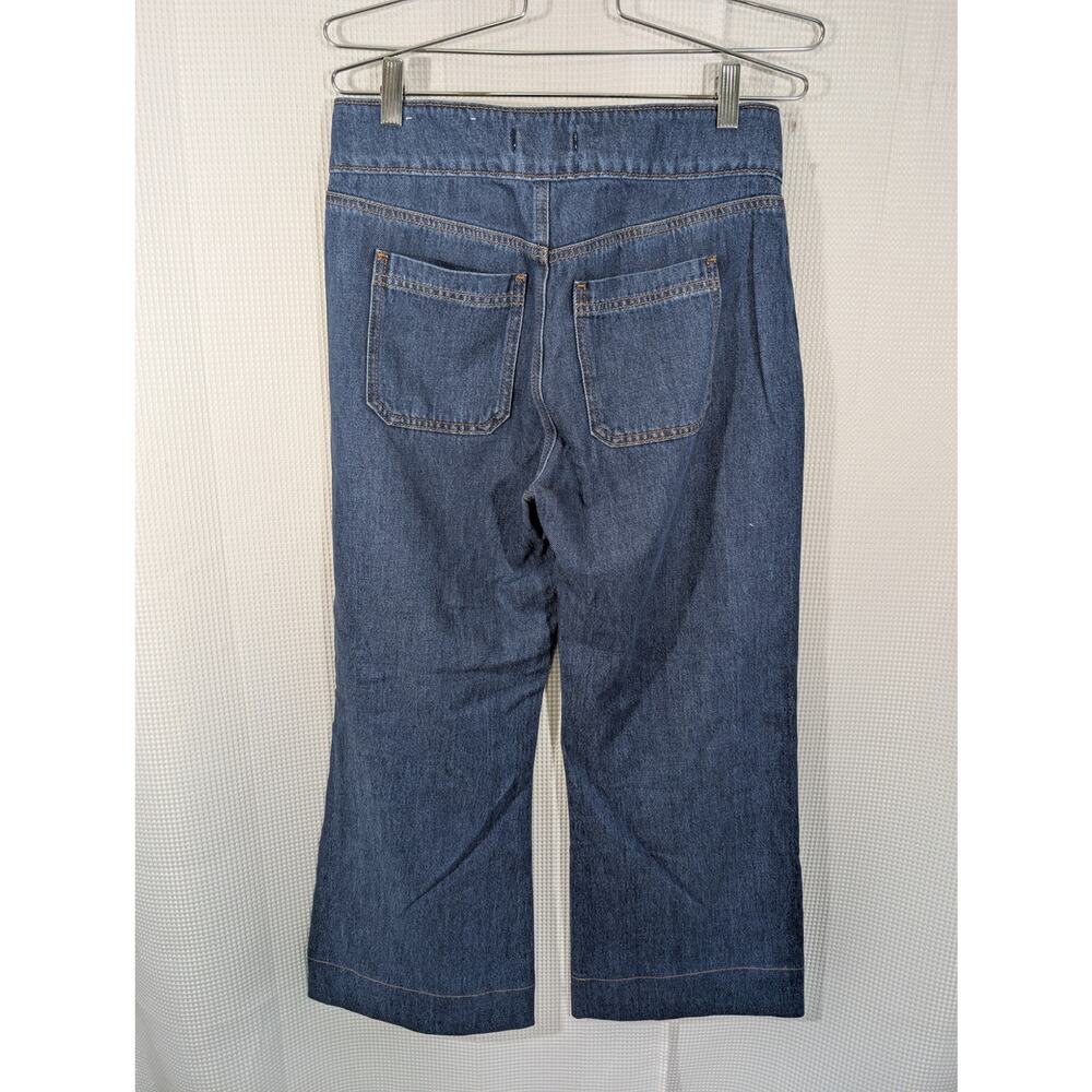 LOFT! SUPER CUTE WIDE LEG, HIGH WAIST SKY BLUE DENIM WIDE WAISTBAND JEANS! SZ 2 - Picture 6 of 12